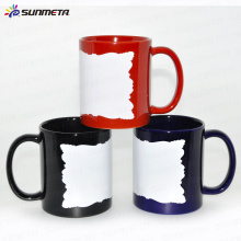 Sunmeta 11oz blue sublimation mug with white slate patch